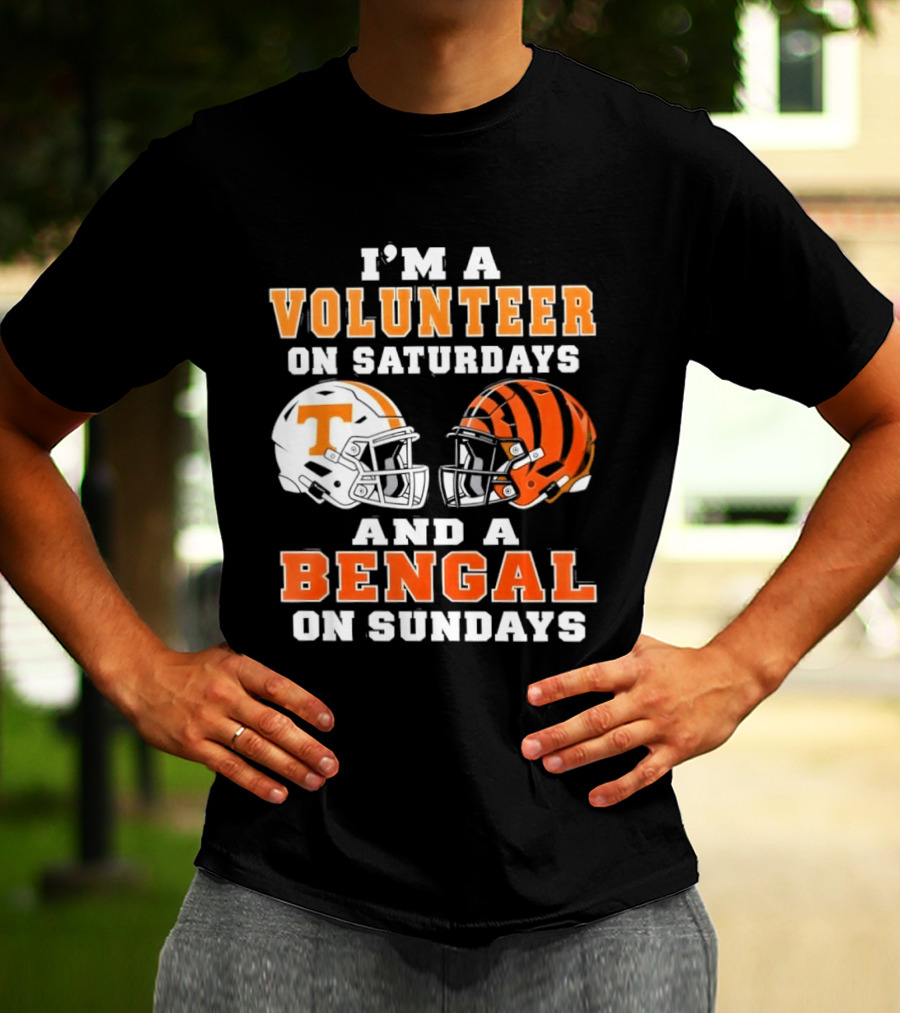 Volunteer On Saturdays Bengal On Sundays Football Helmets T-Shirt