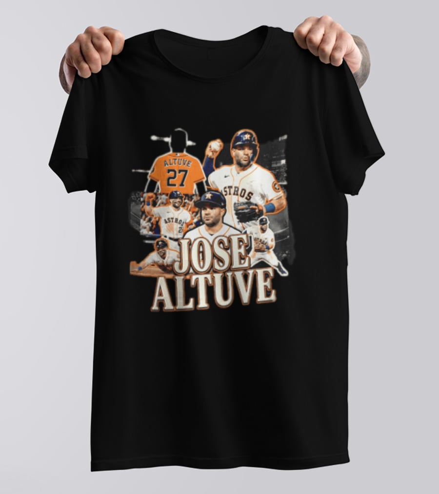 Houston Astros Jose Altuve 27 Collage Baseball Player T-Shirt