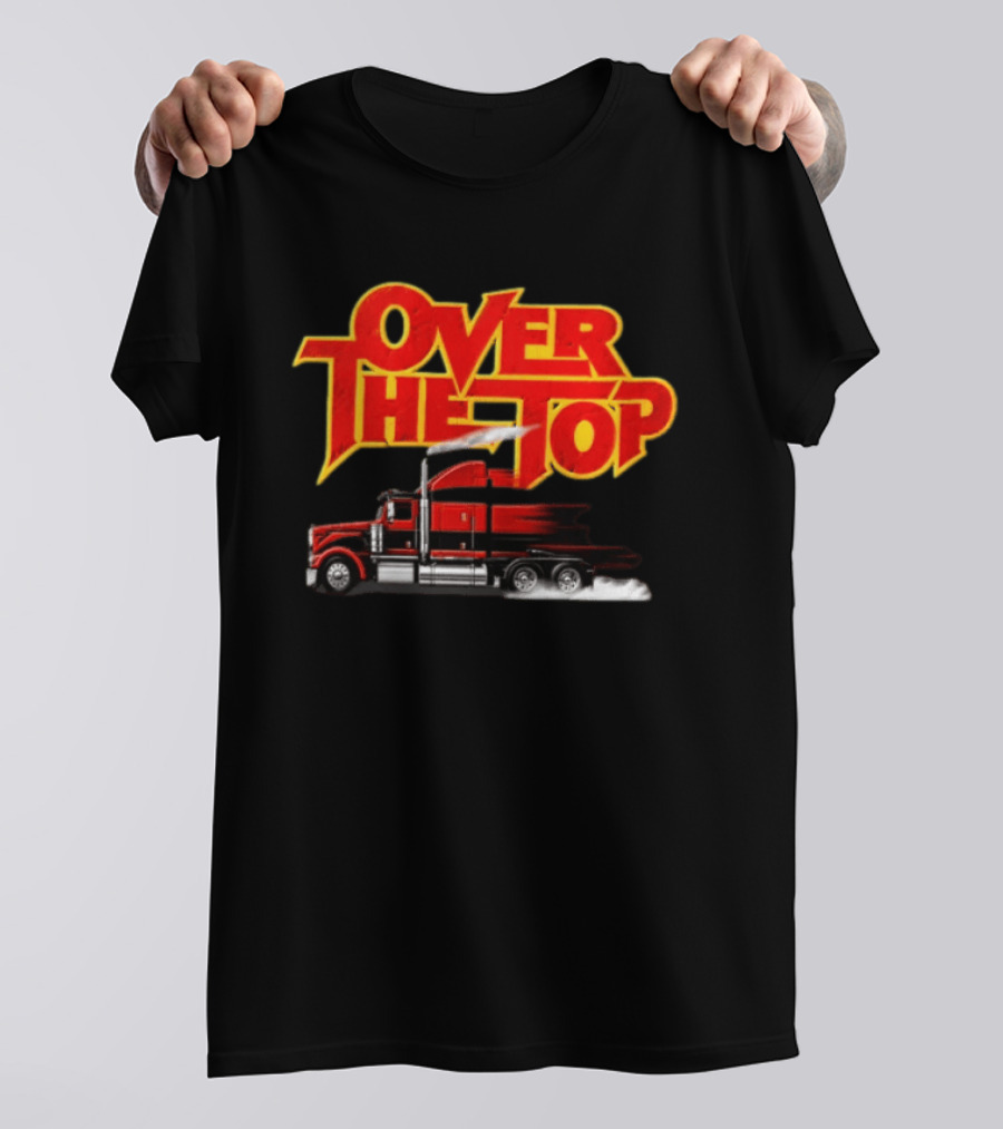 Over The Top Red Black Semi Truck Speeding T-Shirt