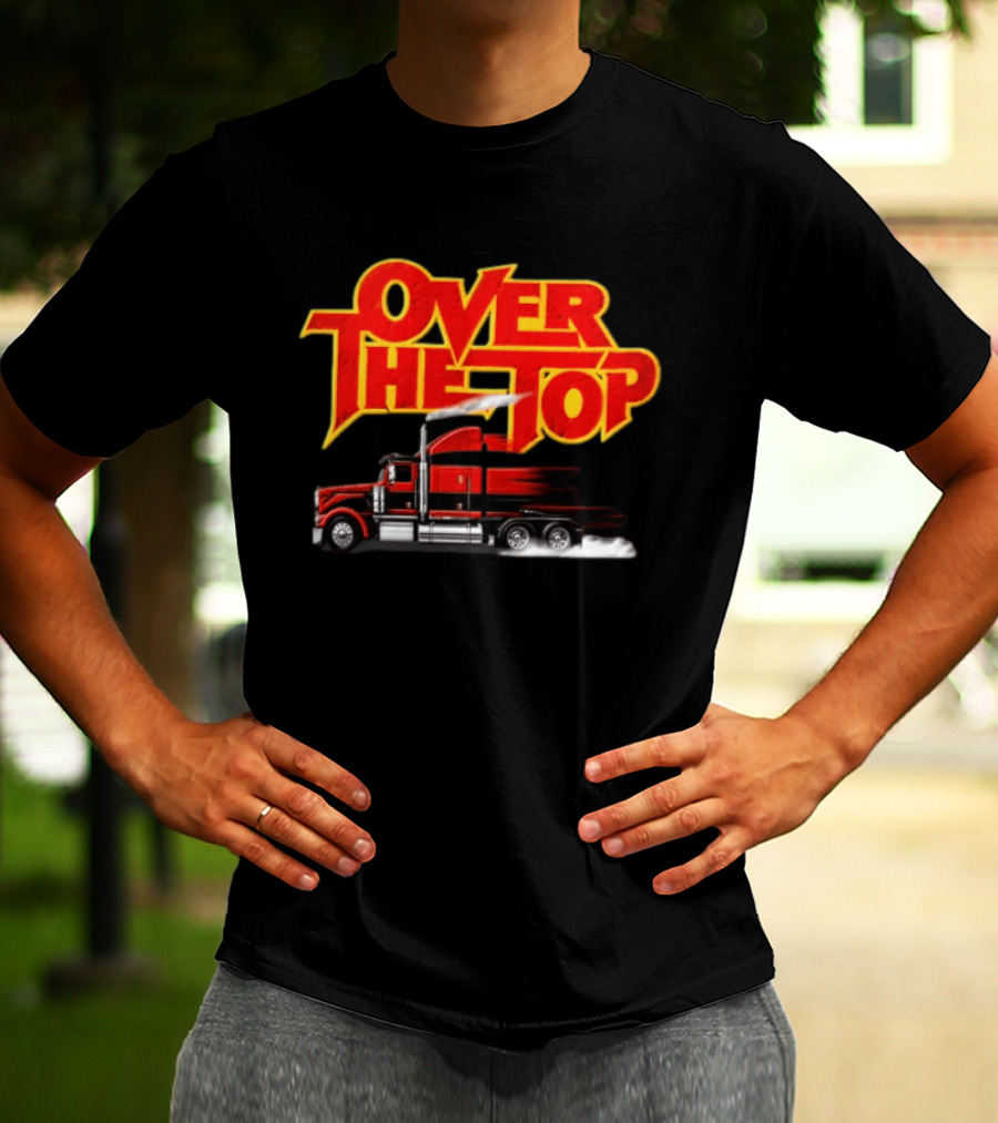 Over The Top Red Black Semi Truck Speeding T-Shirt