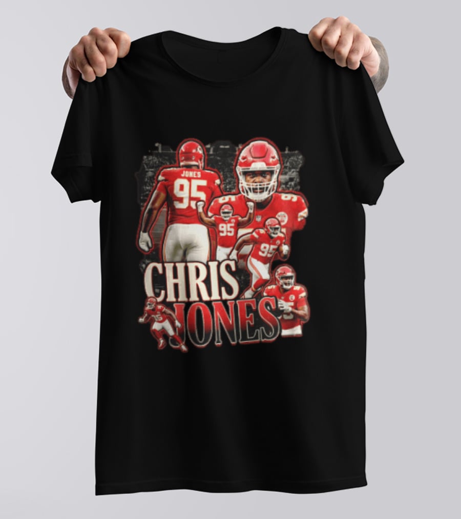 Kansas City Chiefs Chris Jones Football Player 95 Multiple Action Poses T-Shirt