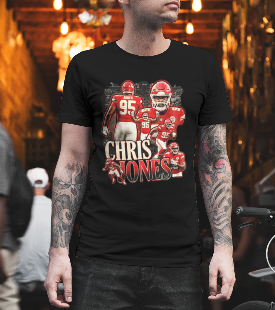 Kansas City Chiefs Chris Jones Football Player 95 Multiple Action Poses T-Shirt