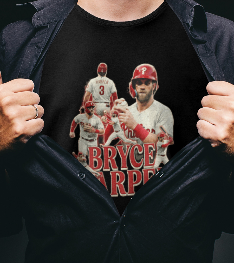 Philadelphia Phillies Bryce Harper Baseball Poses Vintage Look T-Shirt