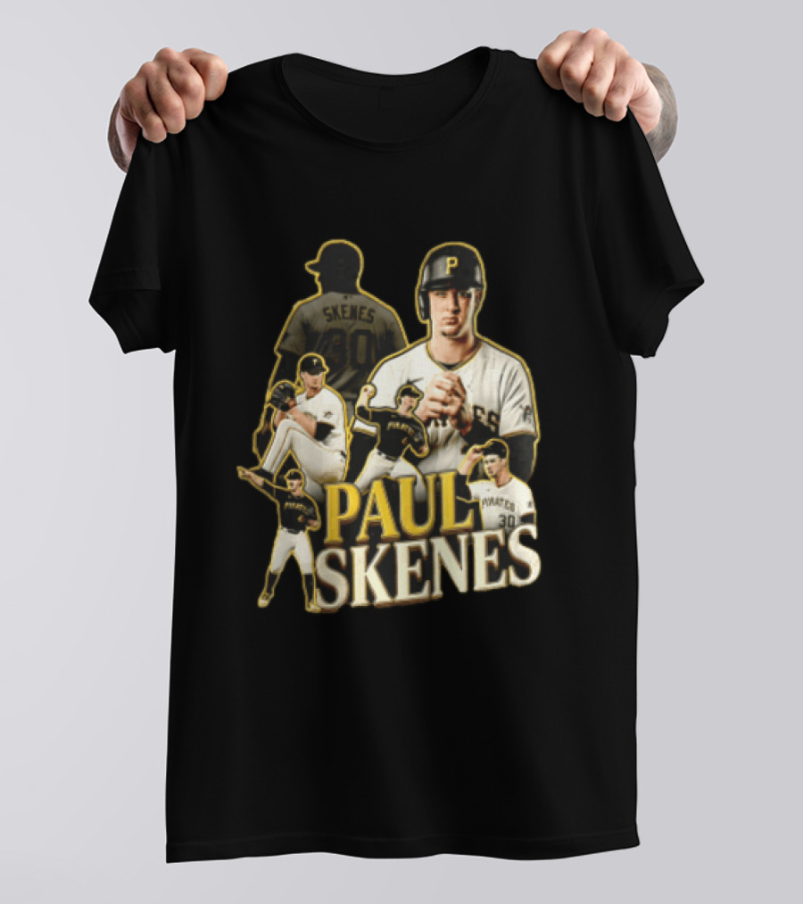 Pittsburgh Pirates Paul Skenes Jersey Pitching Fielding Action T-Shirt