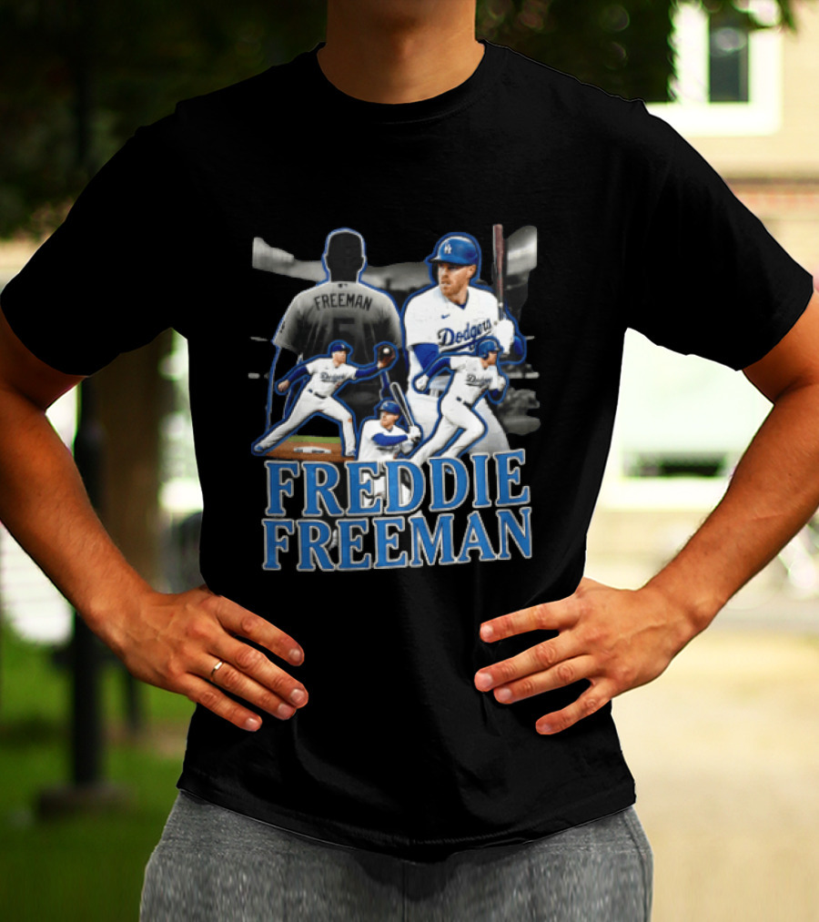 Los Angeles Dodgers Freddie Freeman Baseball Player Action Shots T-Shirt