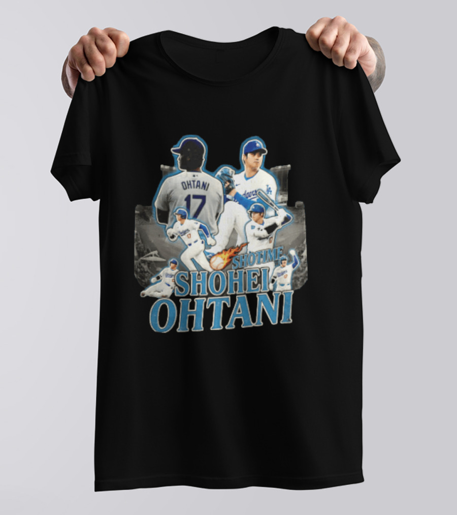 Los Angeles Dodgers Shohei Ohtani Shotime Multiple Baseball Poses T-Shirt