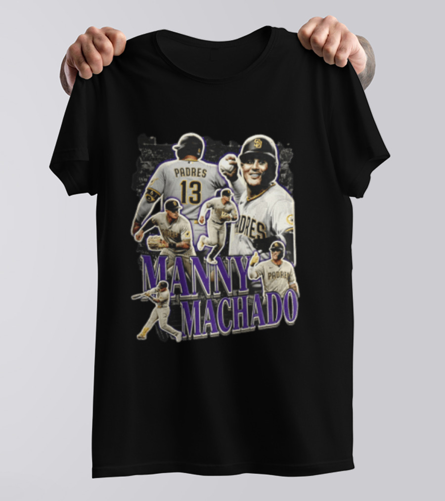 Manny Machado San Diego Padres MLB Baseball Star Player Collage T-Shirt