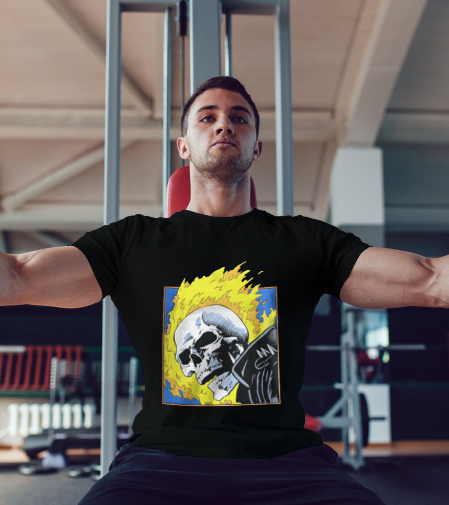 Marvel Ghost Rider Flaming Skull 1976 Comic Cover T-Shirt