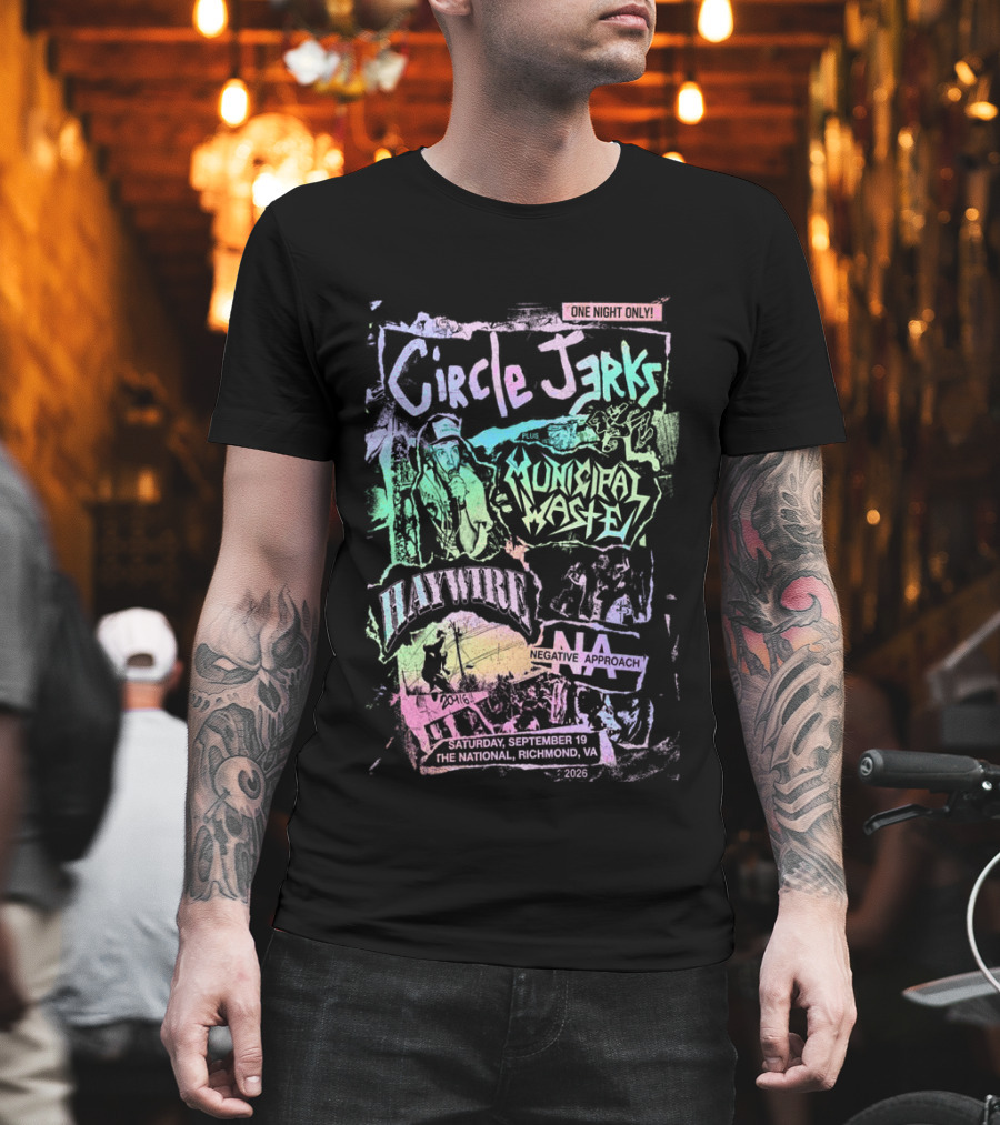 Circle Jerks Municipal Waste Negative Approach Haymarket September 19 2026 The National Richmond Virginia Event T-Shirt