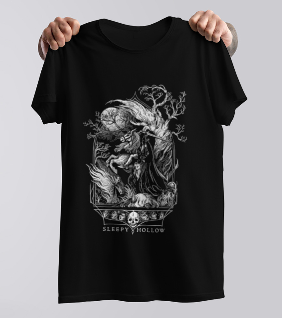 Sleepy Hollow Tree Of The Dead Ghostly Landscape T-Shirt