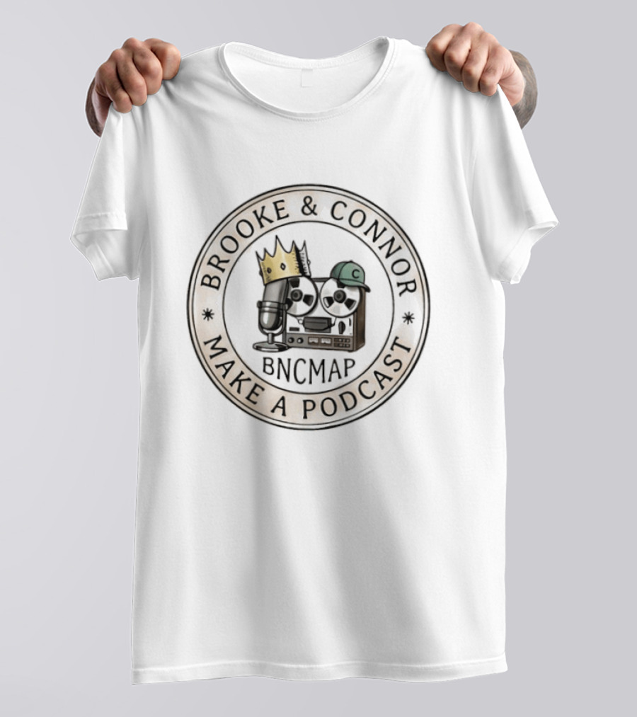 Brooke Connor BNCMAP Make A Podcast Mic And Crown Circular T-Shirt