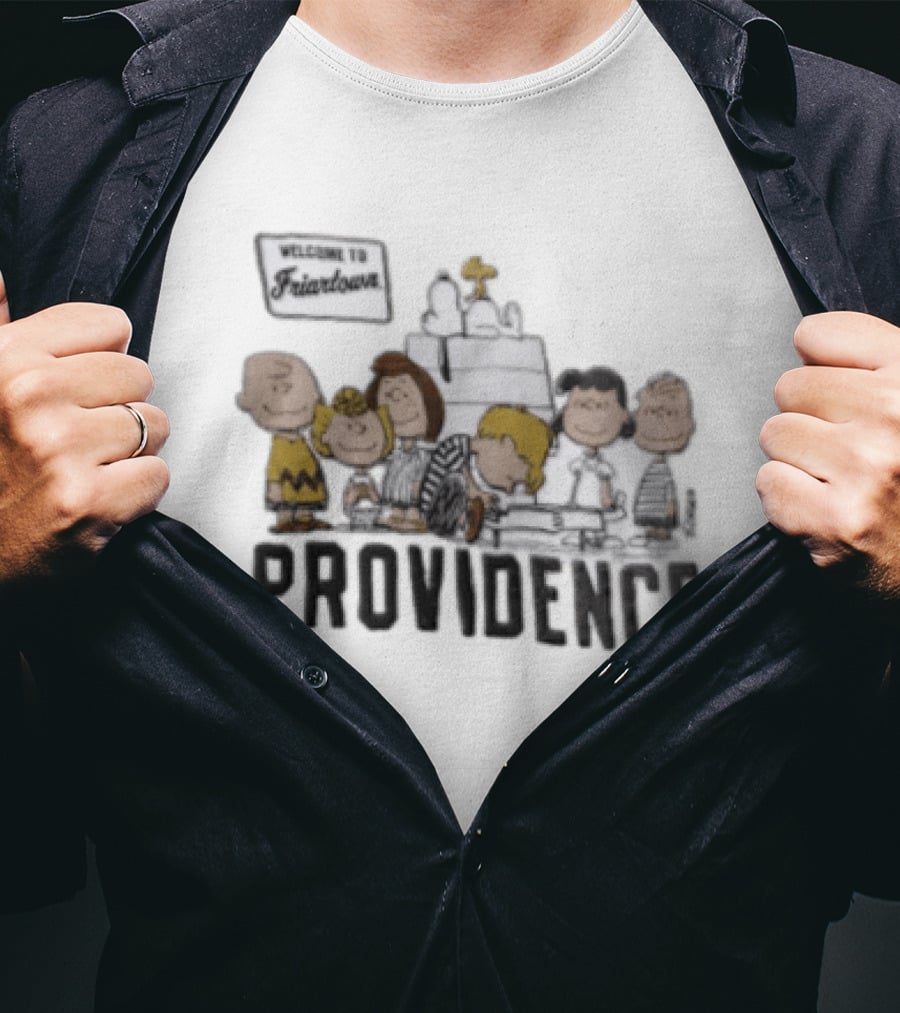 Peanuts X Providence Welcome To Friartown Charlie Brown Snoopy Woodstock Lucy Linus T-Shirt