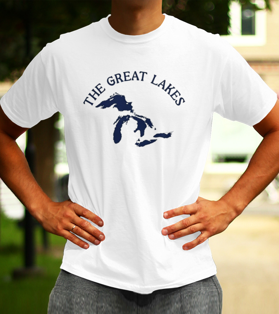 The Great Lakes Map Geography North America Waterways T-Shirt