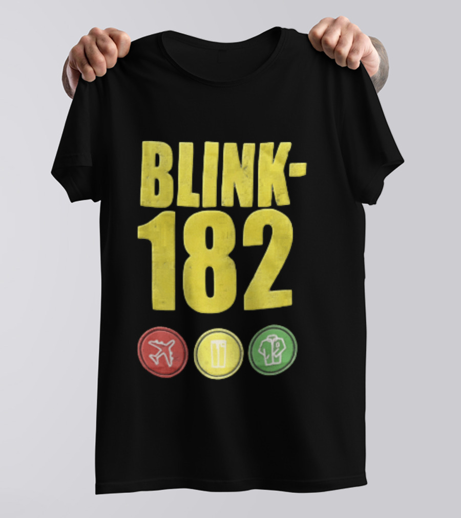 Blink 182 Yellow Airplane Glass T-Shirt