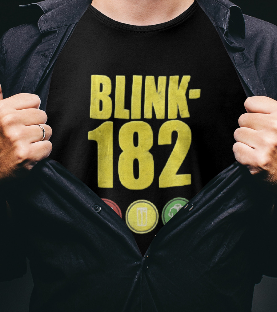 Blink 182 Yellow Airplane Glass T-Shirt