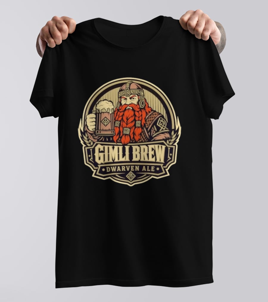 Gimli Brew Dwarven Ale Beer Mythical Fantasy Adventure T-Shirt