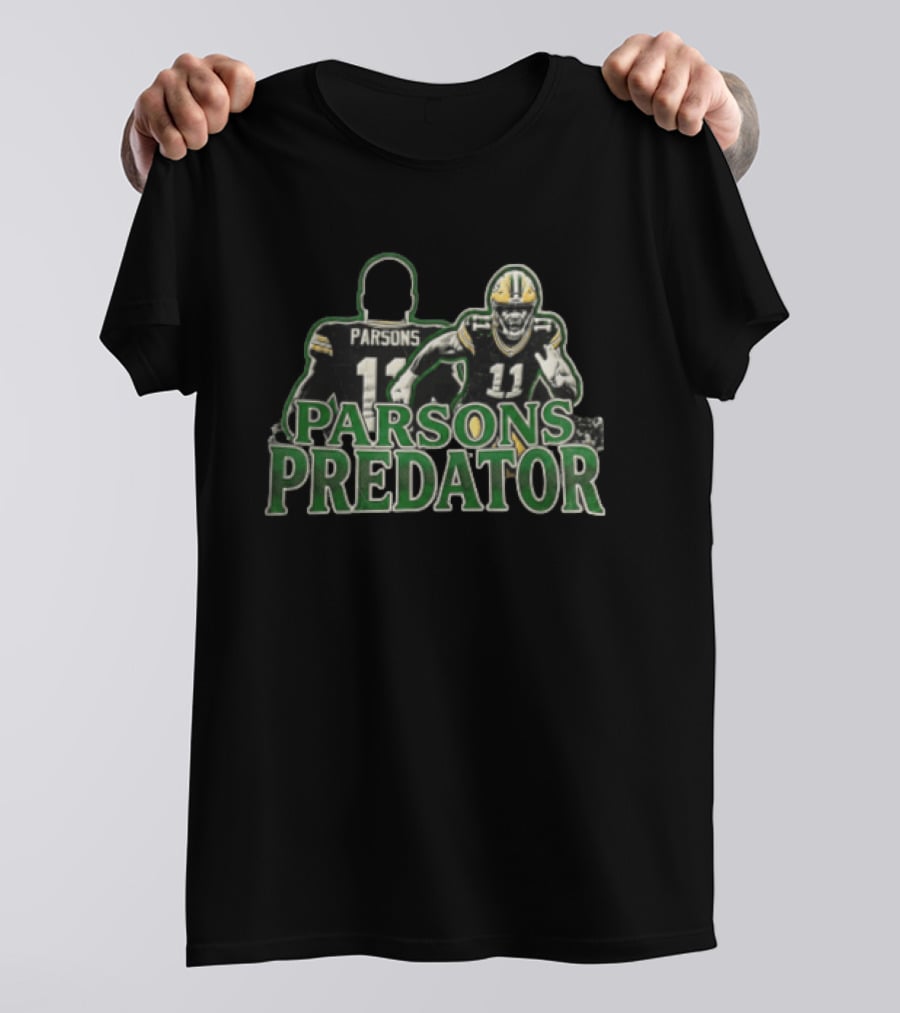 Green Bay Packers Parsons Predator Football Player Running T-Shirt