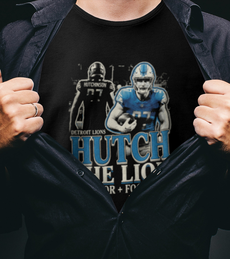Detroit Lions Hutch The Lion Warrior Football T-Shirt