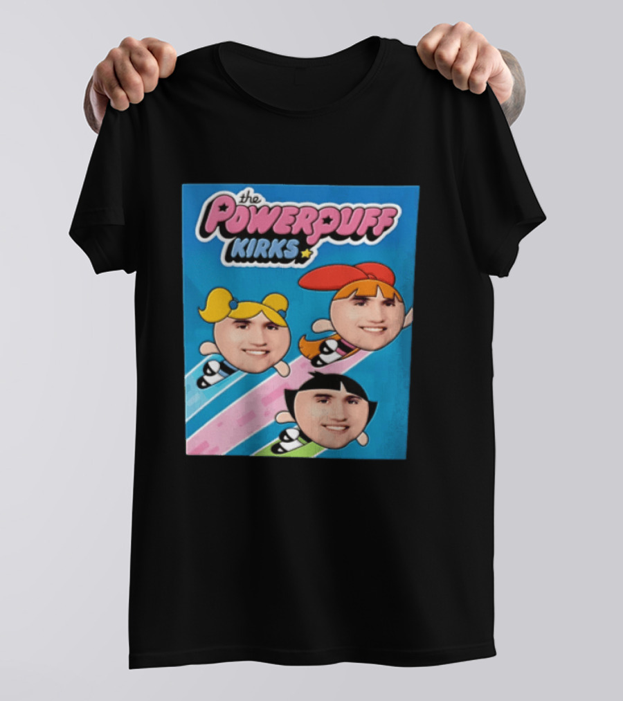 The Powerpuff Kirks Cartoon Characters Flying Faces T-Shirt