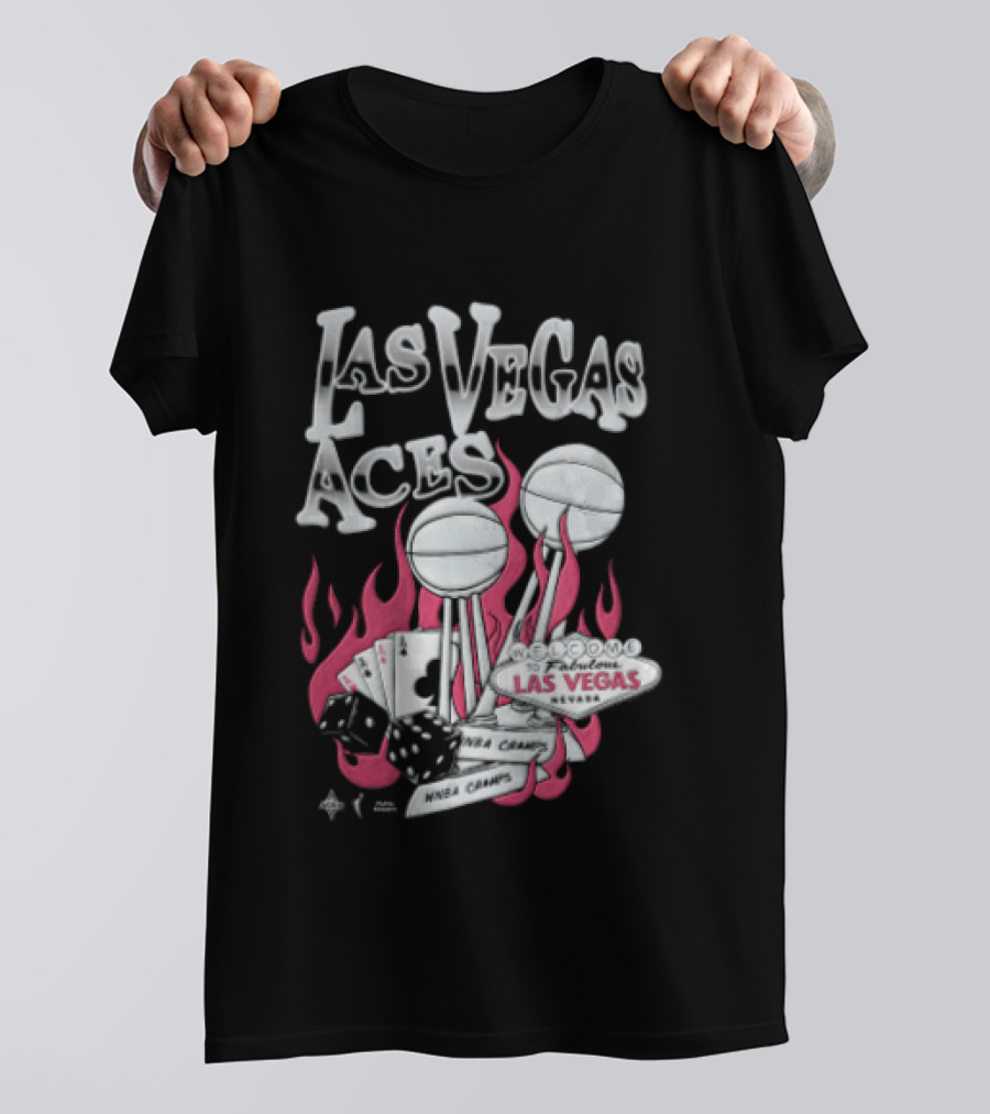 Las Vegas Aces Twice As Hot Dice And Flaming Cards T-Shirt