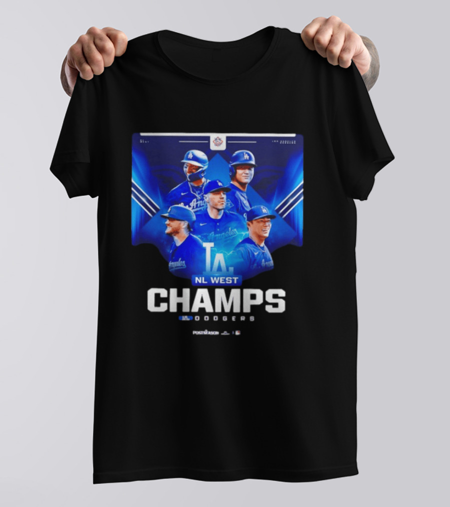 Los Angeles Dodgers NL West Champs 2026 Postseason Player Collage T-Shirt