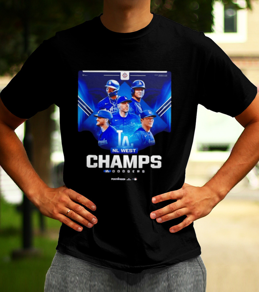 Los Angeles Dodgers NL West Champs 2026 Postseason Player Collage T-Shirt