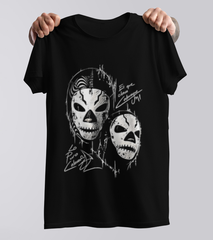 El Que Clava Calavera Mi Lo Puro Calavera Lucha Libre Skull Masks T-Shirt