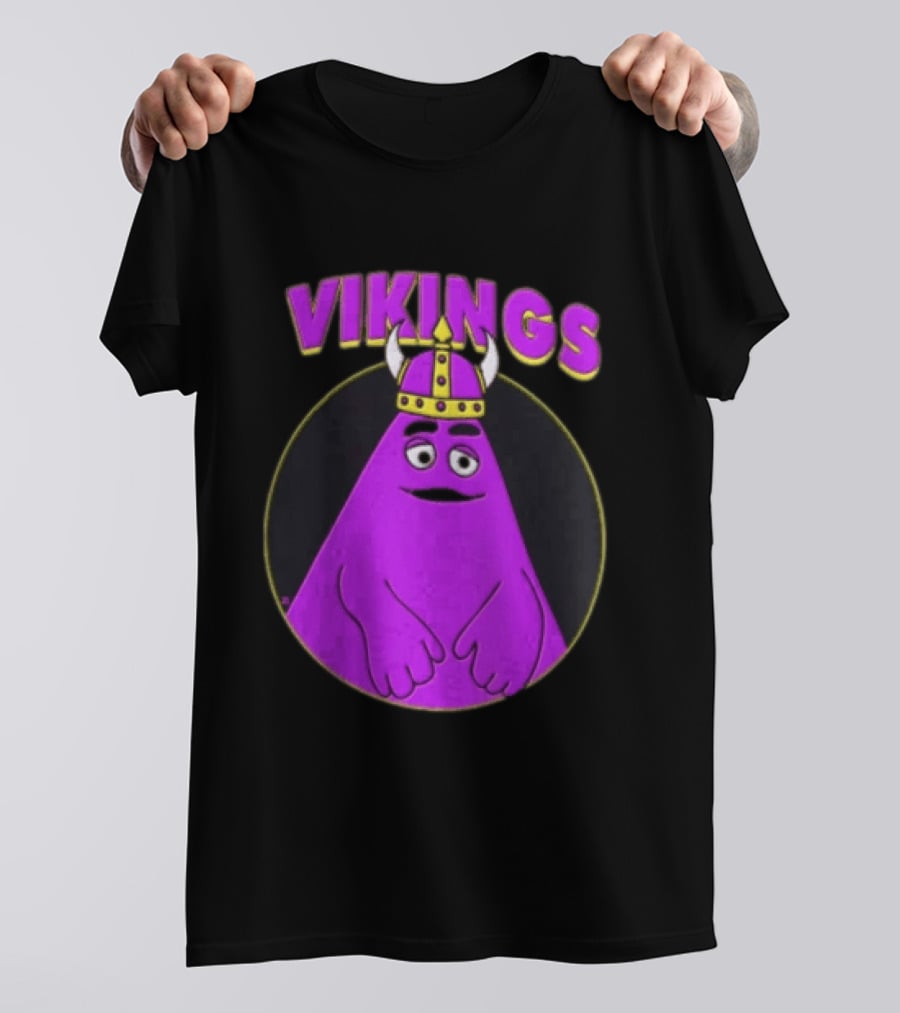 Vikings Purple Character With Horned Helmet T-Shirt