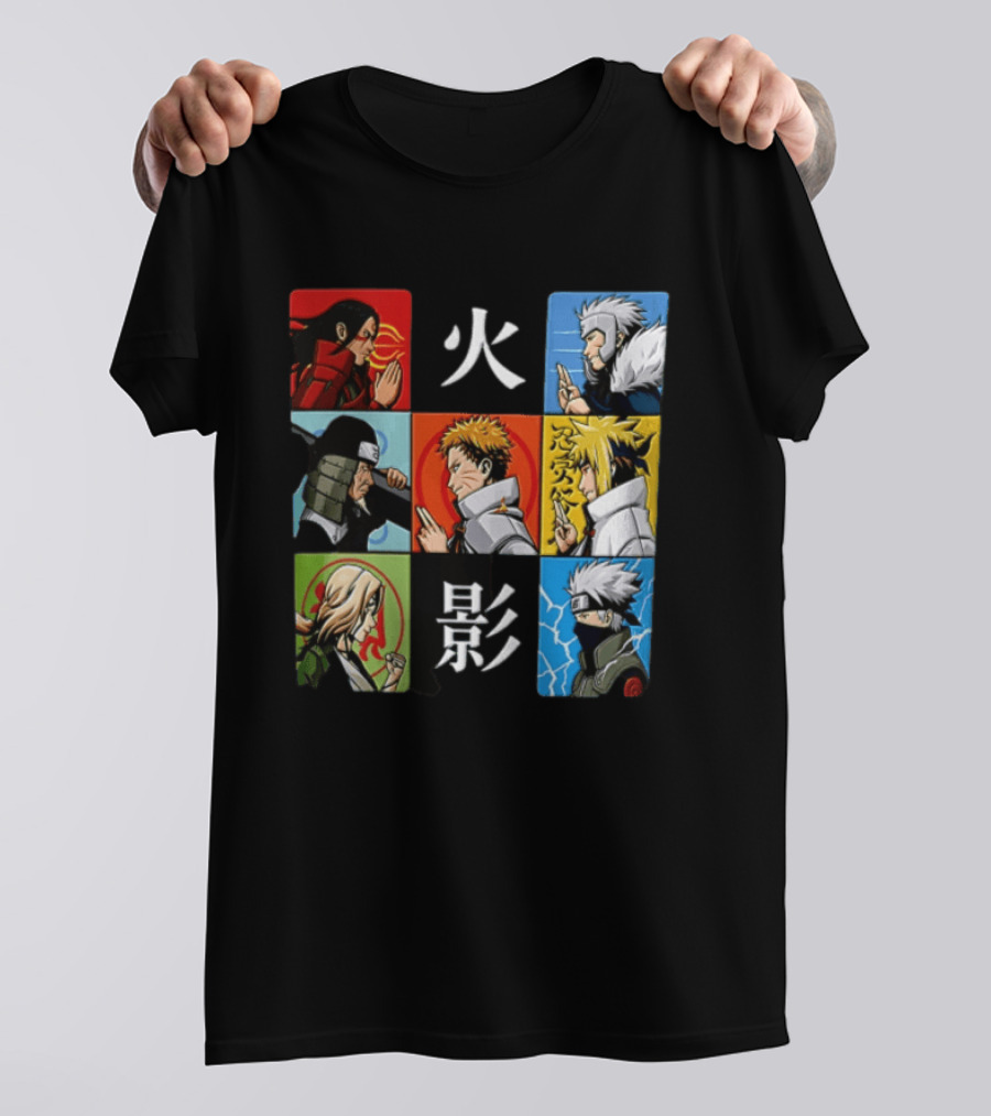 Naruto Leaf Village Hokage Characters Japanese T-Shirt