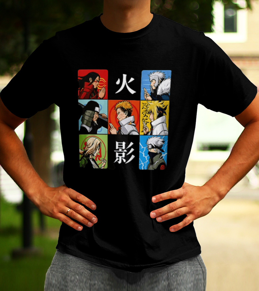 Naruto Leaf Village Hokage Characters Japanese T-Shirt