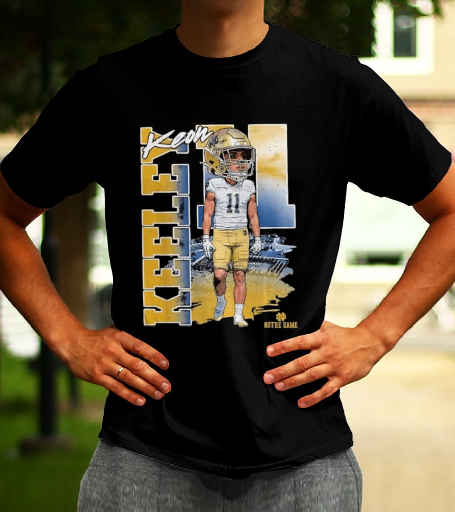 Notre Dame Fighting Irish Keon Keeley No 11 NCAA Football Caricature T-Shirt