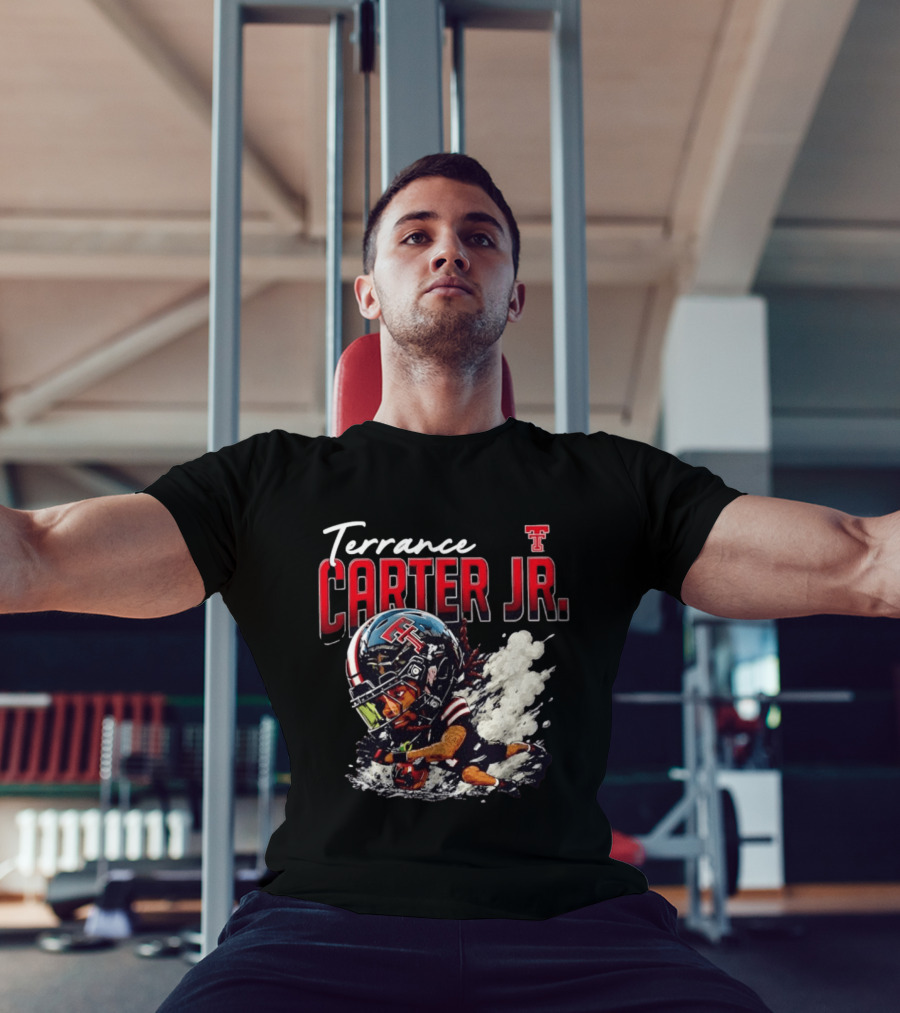Terrance Carter Jr Texas Tech Red Raiders NCAA Football Bobblehead Caricature T-Shirt