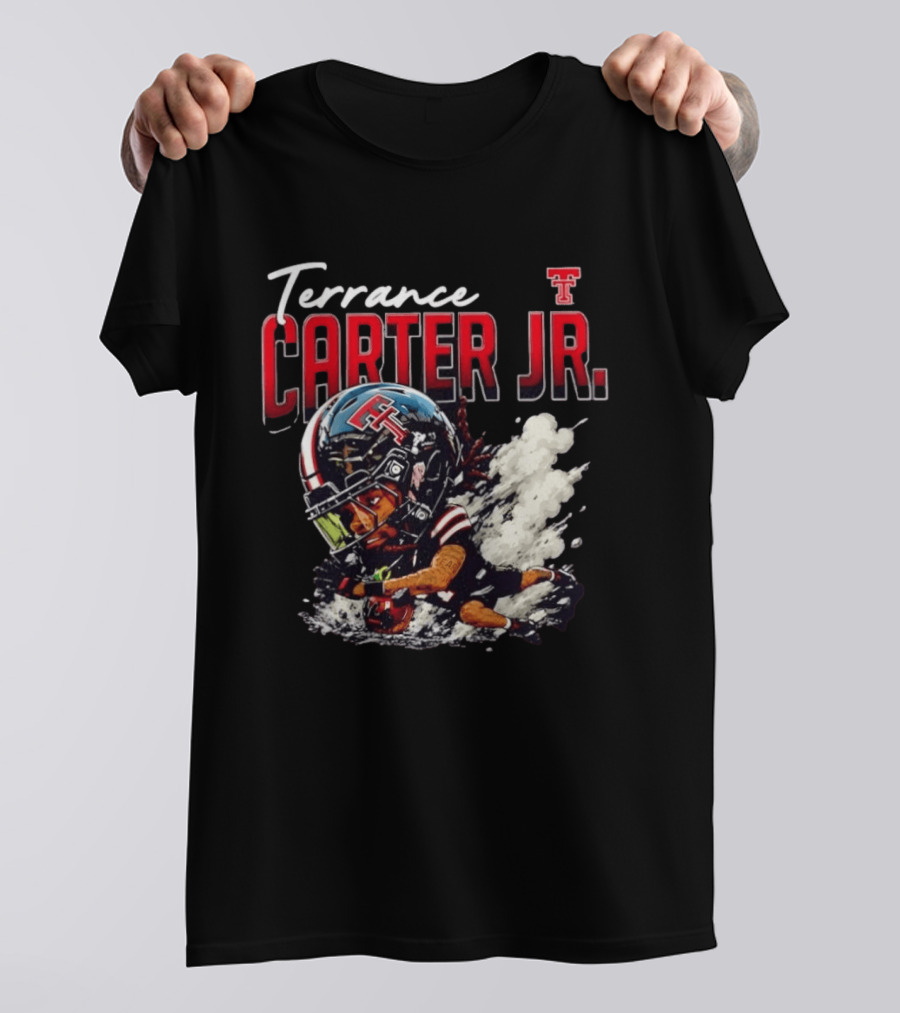 Terrance Carter Jr Texas Tech Red Raiders NCAA Football Bobblehead Caricature T-Shirt
