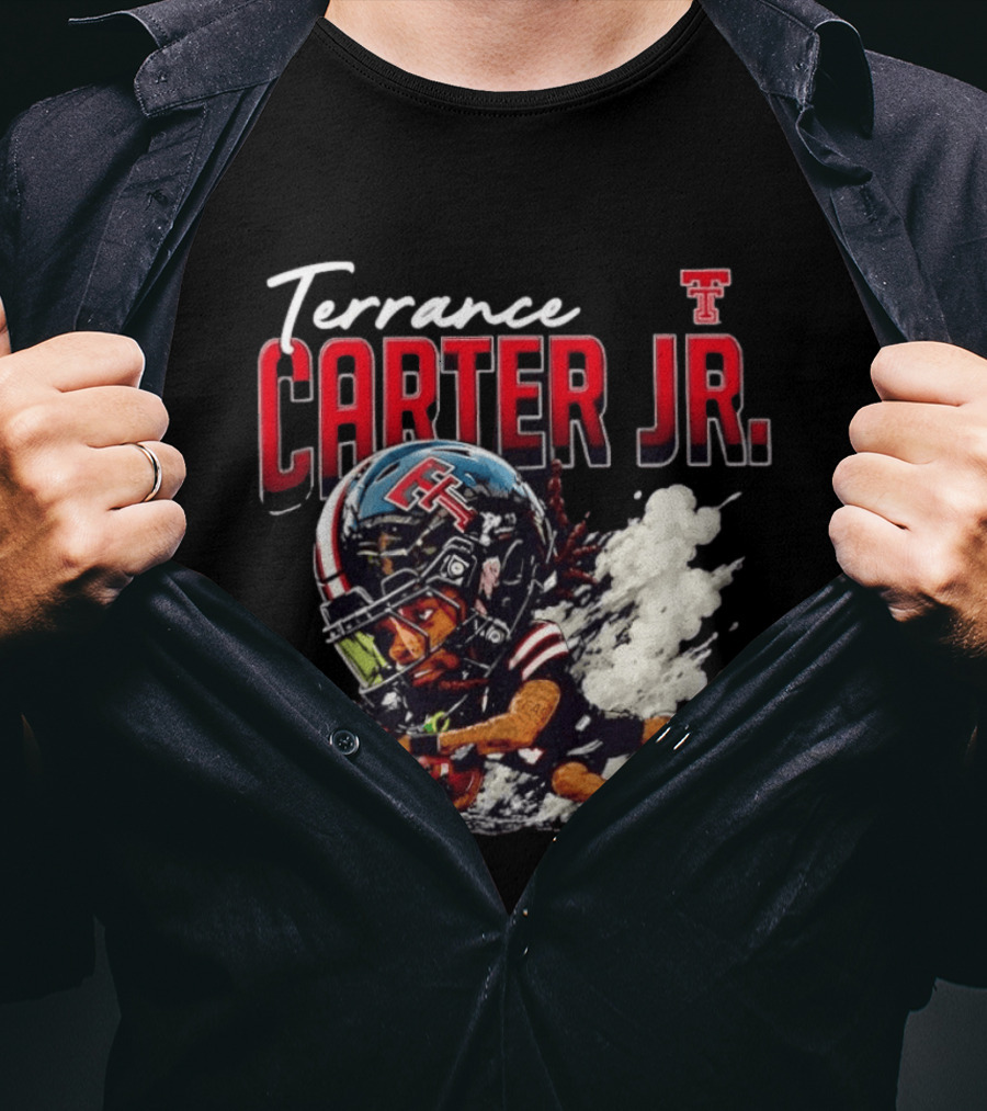 Terrance Carter Jr Texas Tech Red Raiders NCAA Football Bobblehead Caricature T-Shirt