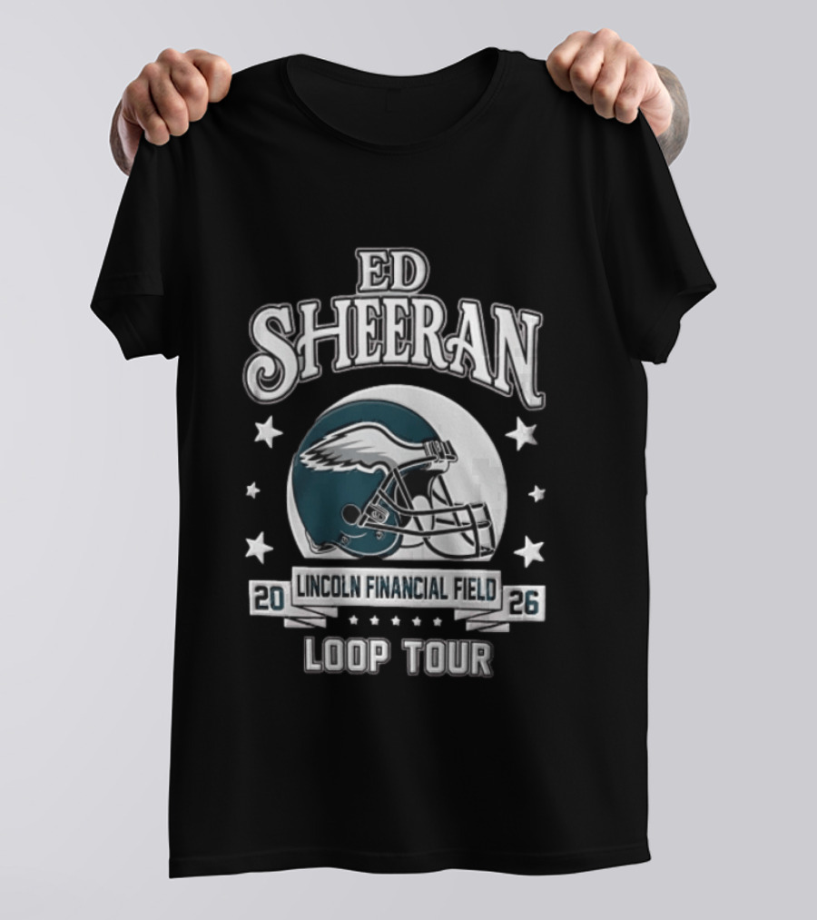 Ed Sheeran Philadelphia Eagles Lincoln Financial Field Loop Tour 2026 T-Shirt