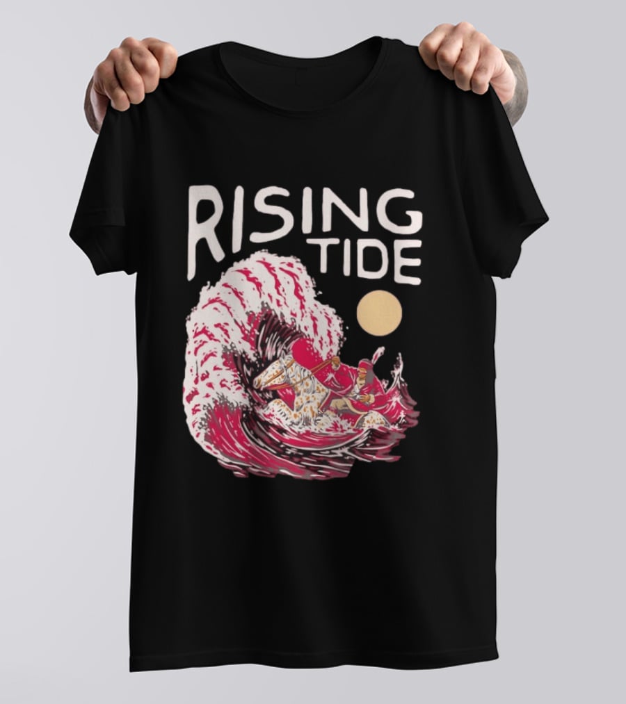 Rising Tide The Great Wave Off Kanagawa Samurai Rider T-Shirt