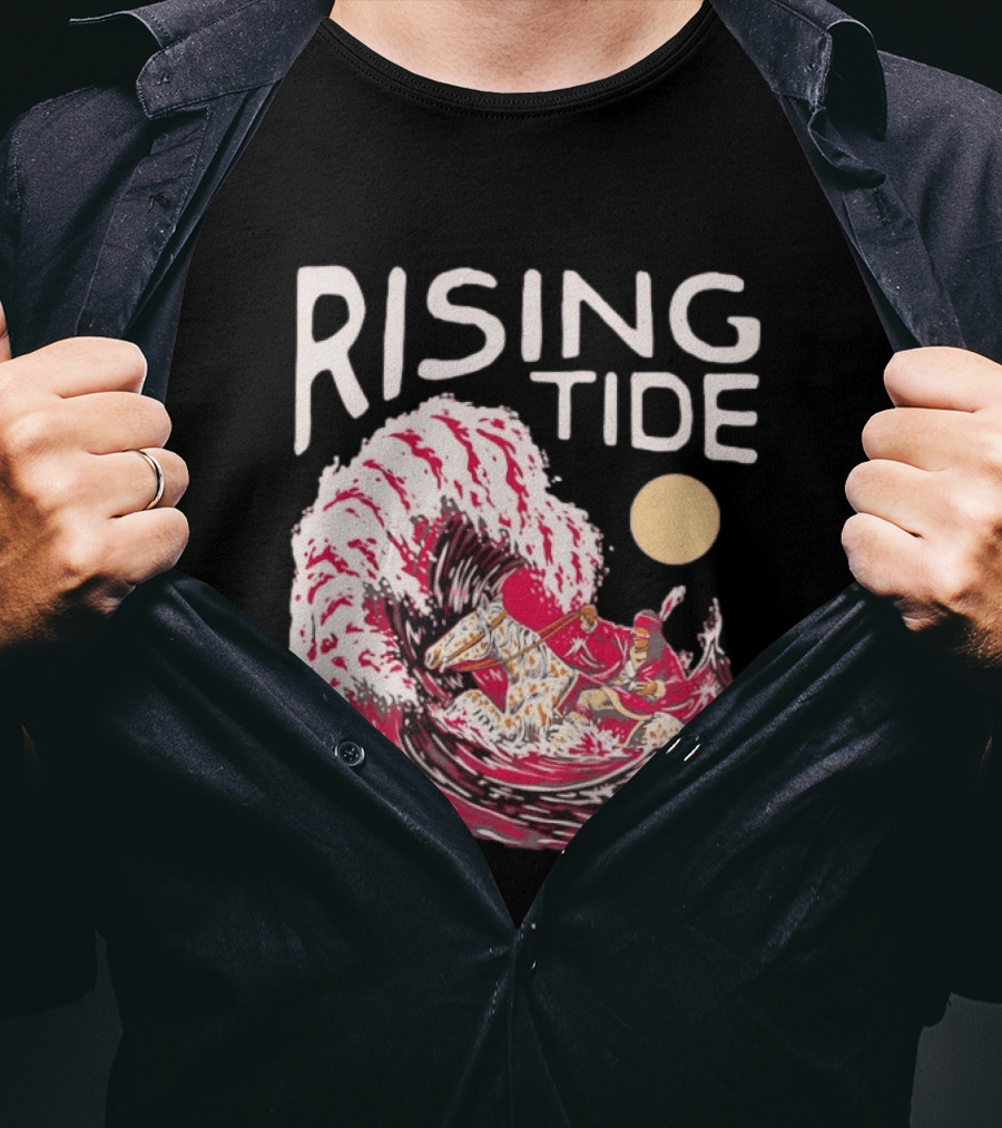 Rising Tide The Great Wave Off Kanagawa Samurai Rider T-Shirt
