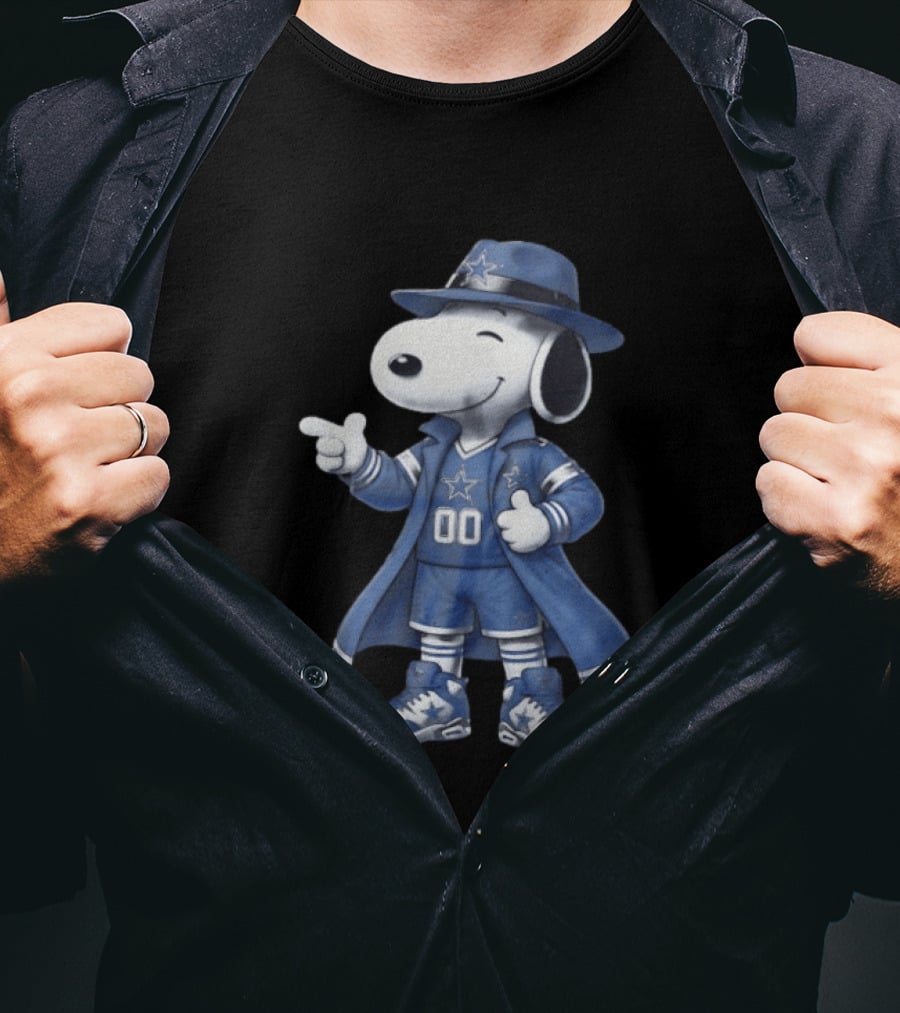 Snoopy Dallas Cowboys 00 Jersey Peanuts Character NFL Team Fan T-Shirt