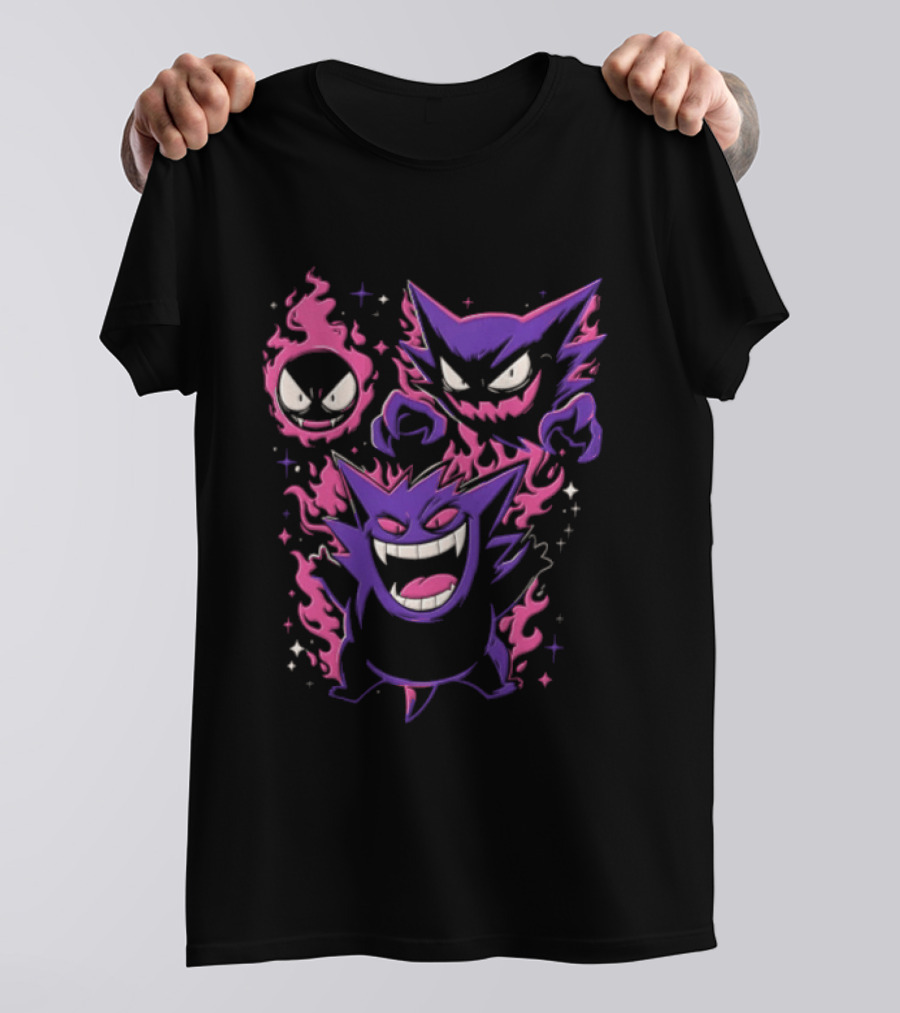 Terror Gang Gengar Haunter Gastly Pokemon Flame T-Shirt