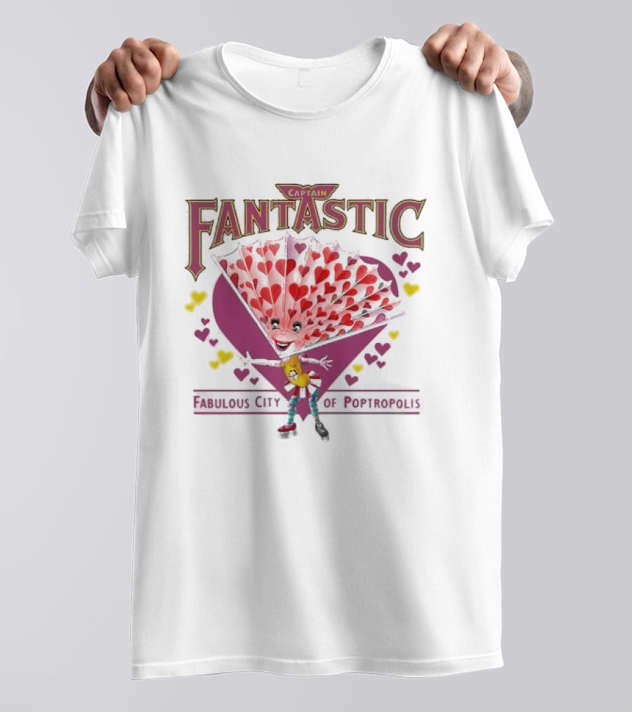 Captain Fantastic Elton John Fabulous City Of Poptropolis Girls Hearts T-Shirt