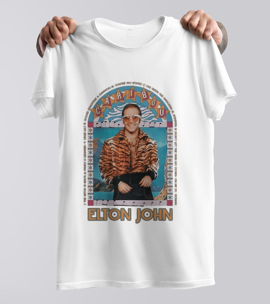 Elton John Caribou I've Seen The Saucers Retro Style Music T-Shirt