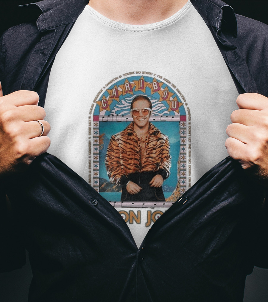 Elton John Caribou I've Seen The Saucers Retro Style Music T-Shirt