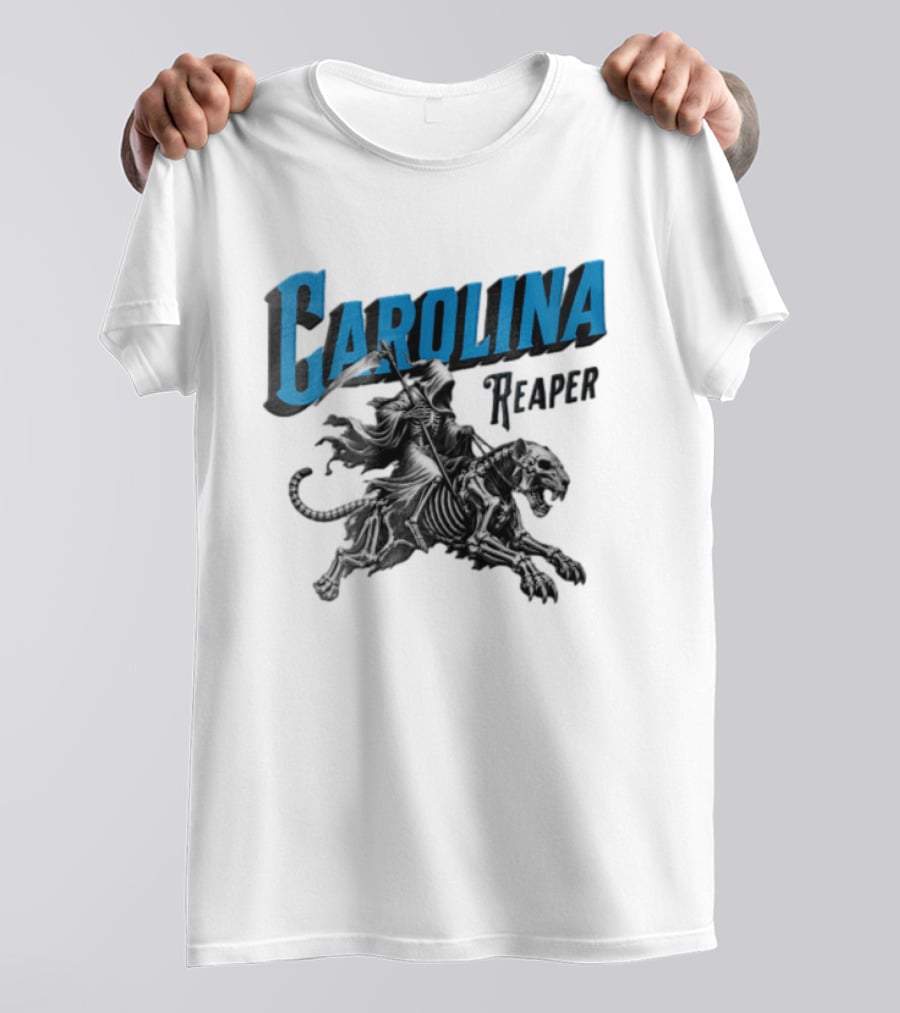 Carolina Reaper Grim Reaper Riding Skeleton Panther T-Shirt