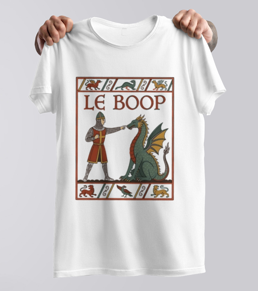 Le Boop Dragon And Knight Nostalgia Fantasy T-Shirt