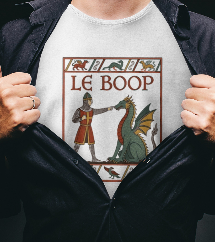 Le Boop Dragon And Knight Nostalgia Fantasy T-Shirt