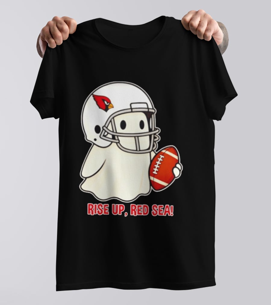 Arizona Cardinals Ghost Football Halloween Rise Up Red Sea 2026 T-Shirt