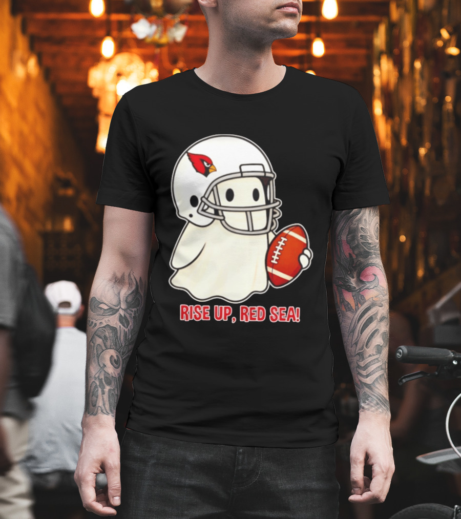 Arizona Cardinals Ghost Football Halloween Rise Up Red Sea 2026 T-Shirt