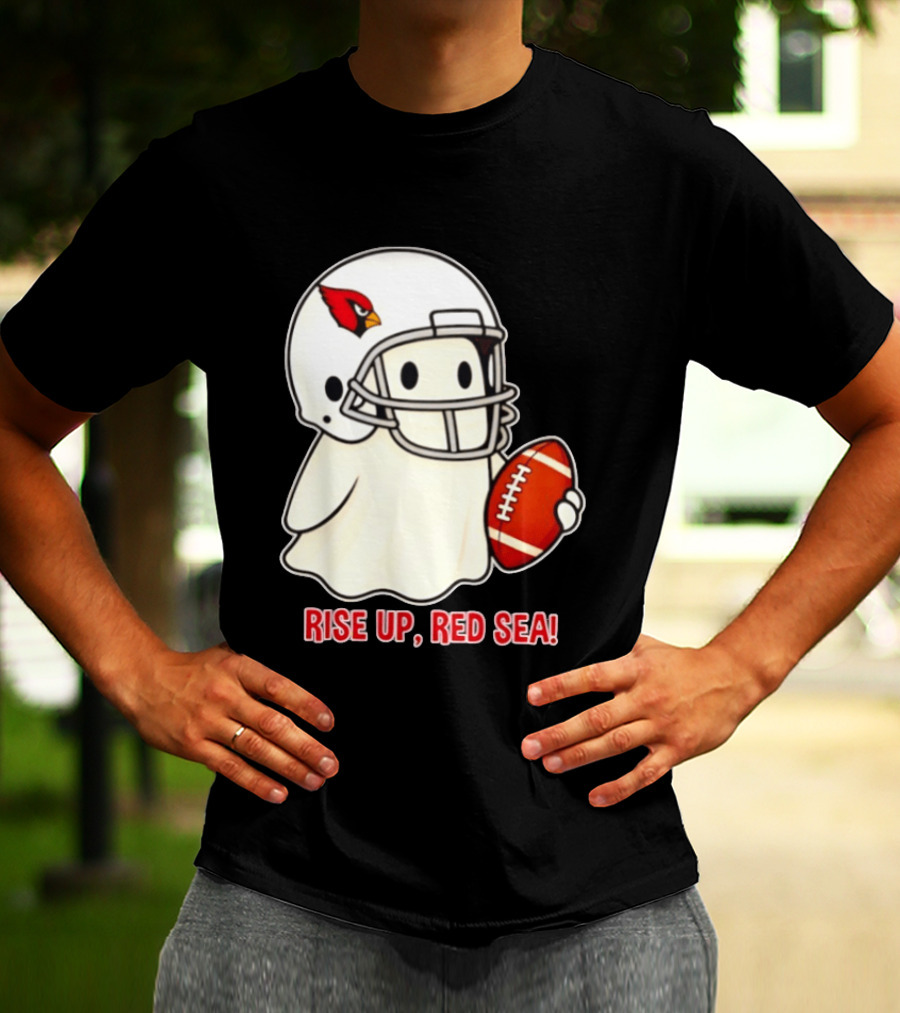 Arizona Cardinals Ghost Football Halloween Rise Up Red Sea 2026 T-Shirt