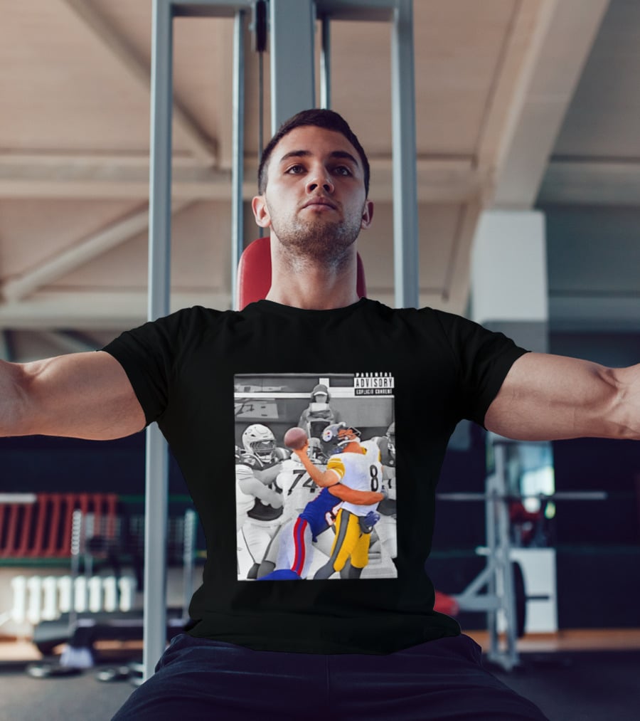 Pittsburgh Steelers Quarterback Sacked By Rival Team With Parental Advisory T-Shirt