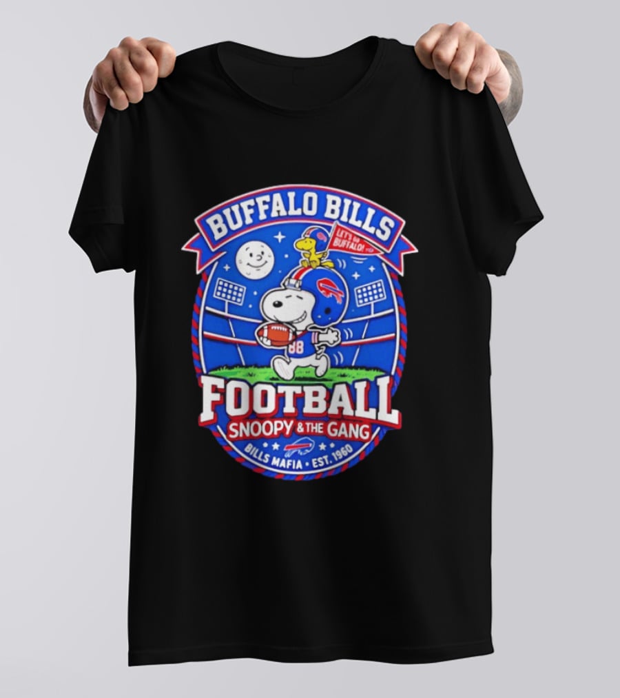 Buffalo Bills Football Snoopy & The Gang Bills Mafia Est 1960 Let's Go Buffalo T-Shirt